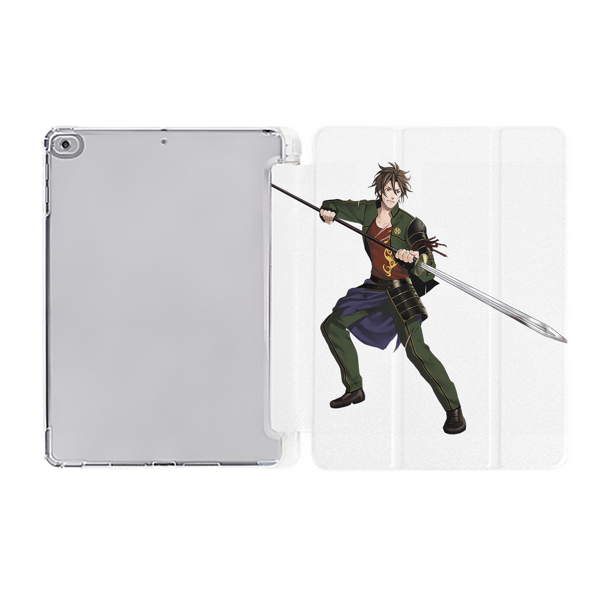 （画像用） 刀剣乱舞 Touken Ranbu IPad ケース ペン収納付き 三つ折りスタンド PUレザー×シリコン 対応機種9.5/10.5/10.9インチ